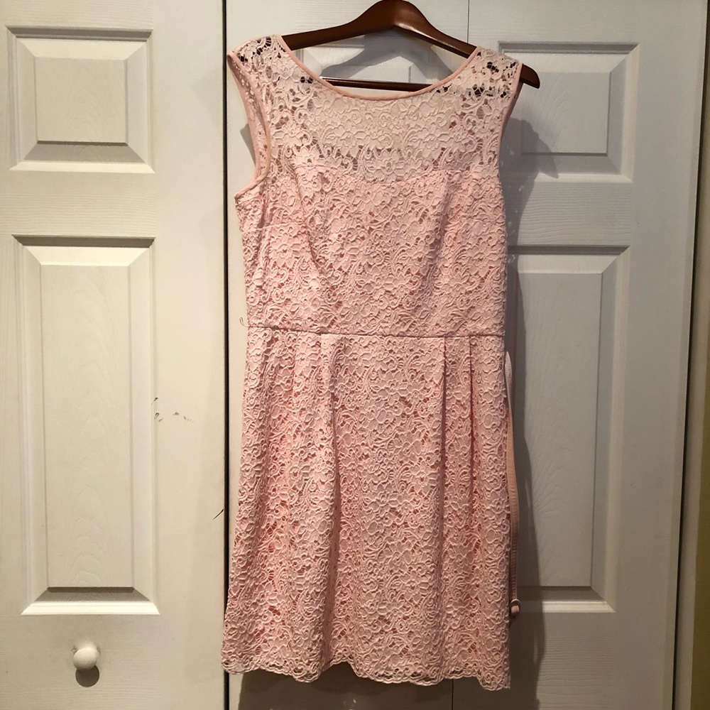 White House Black Market Pink Floral Lace Dress